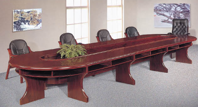 thiết kế nội thất phòng họp với bàn họp oval